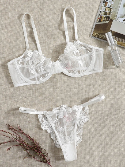 angelina white lingerie set